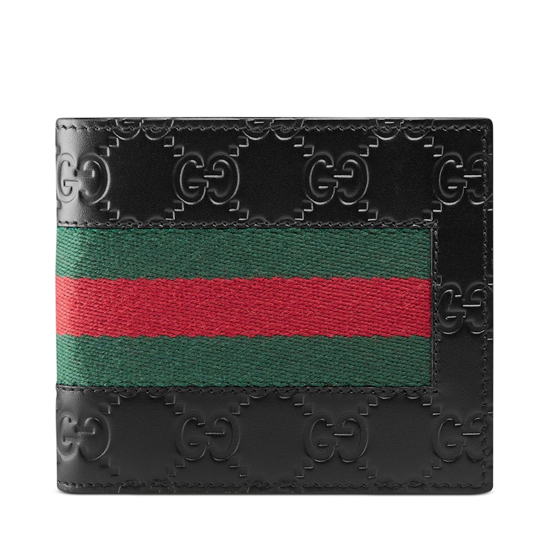 Gucci Bifold Wallet Signature Web Zwart