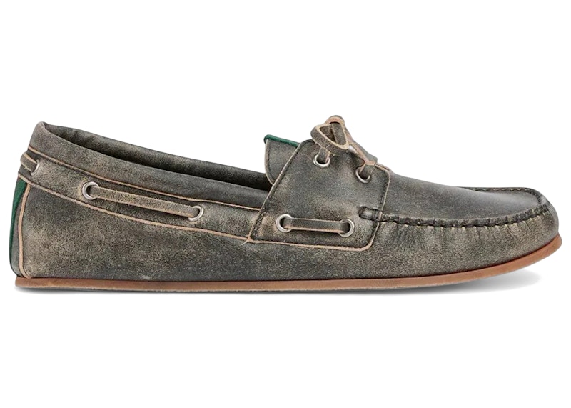 Gucci Boat Shoe Washed Effect Zwart