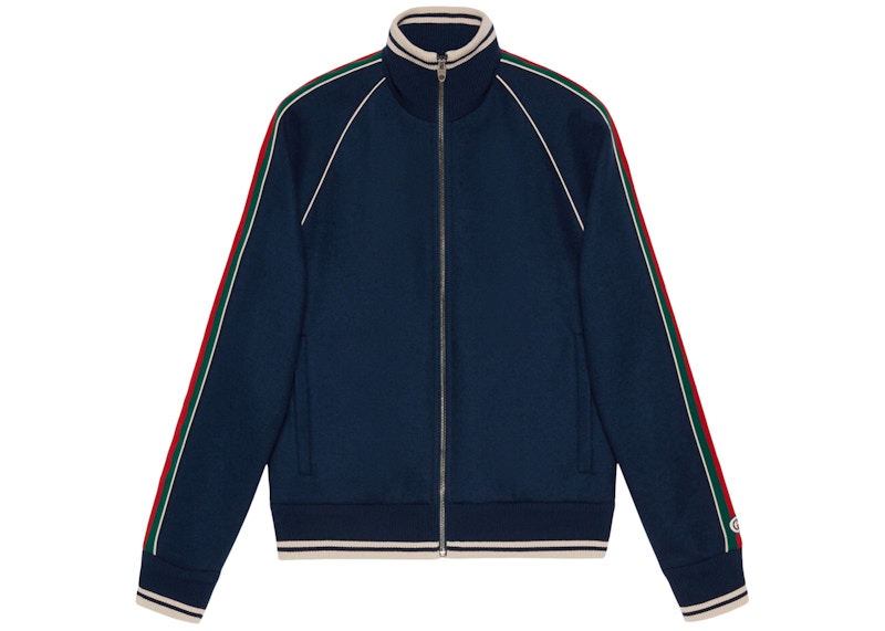Gucci Cashmere Zip-Up Jacket Blauw