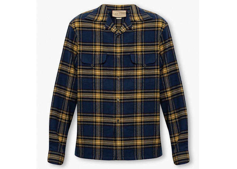 Gucci Checked Shirt Blauw