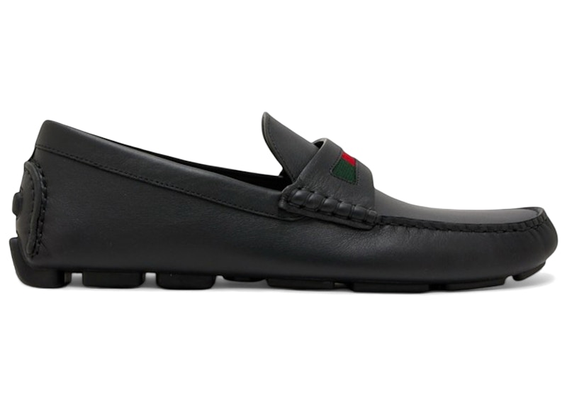 Gucci Driver Loafers Web Detail Zwart
