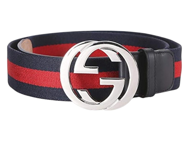 Gucci GG Buckle Web Belt Blauw
