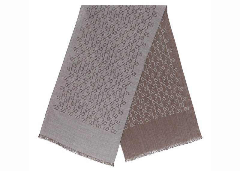 Gucci GG Logo Scarf Graphite/Dark Bruin