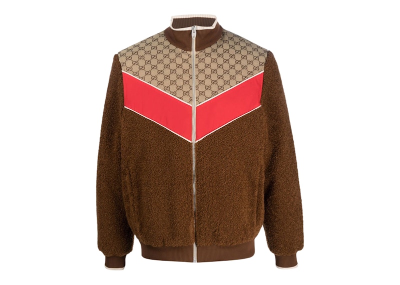 Gucci GG Monogram-Pattern Zip-Up Jacket Bruin