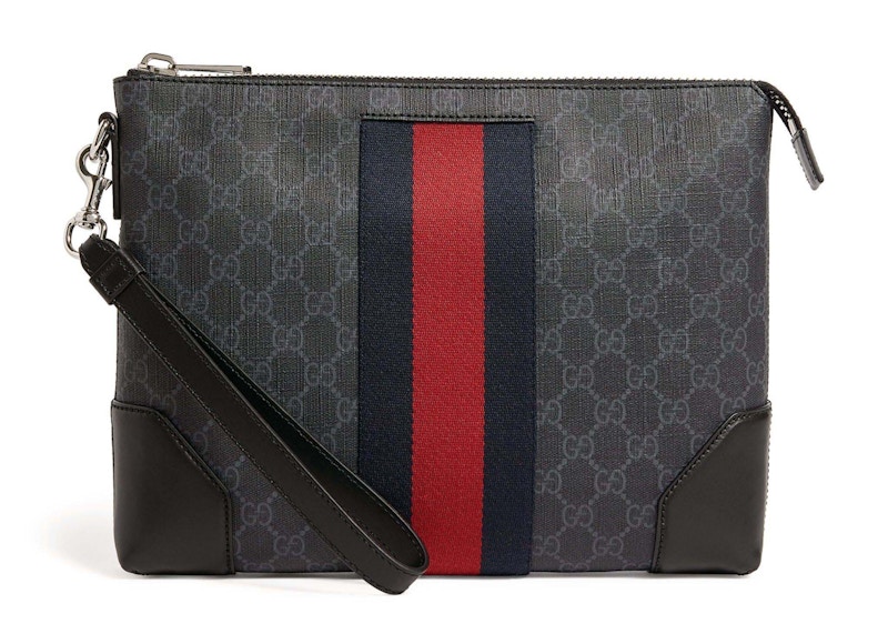 Gucci GG Supreme Web Pouch Grijs
