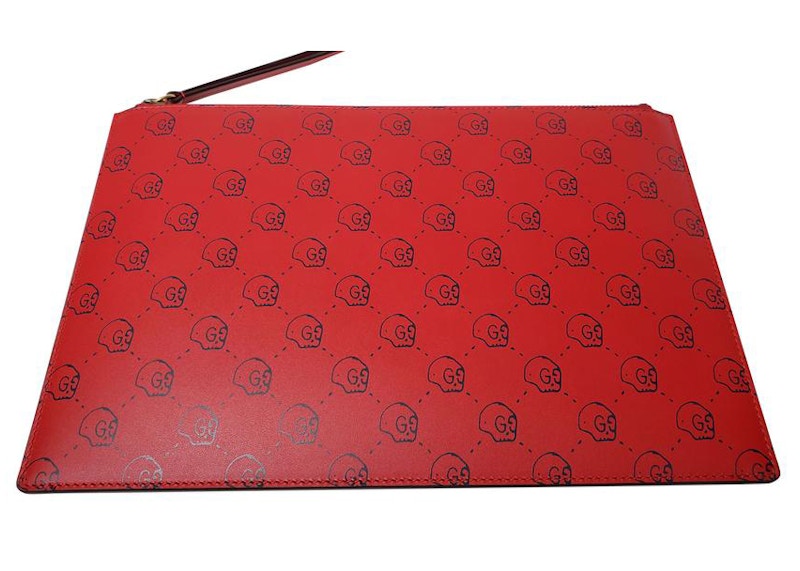 Gucci Ghost Leather Pouch Rood