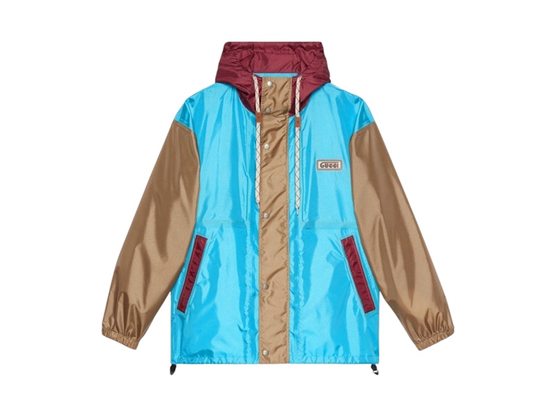 Gucci Hooded Block Jacket Blauw