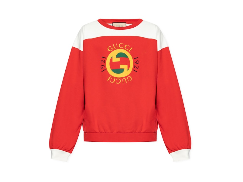 Gucci Interlock 1921 Logo Crewneck Rood