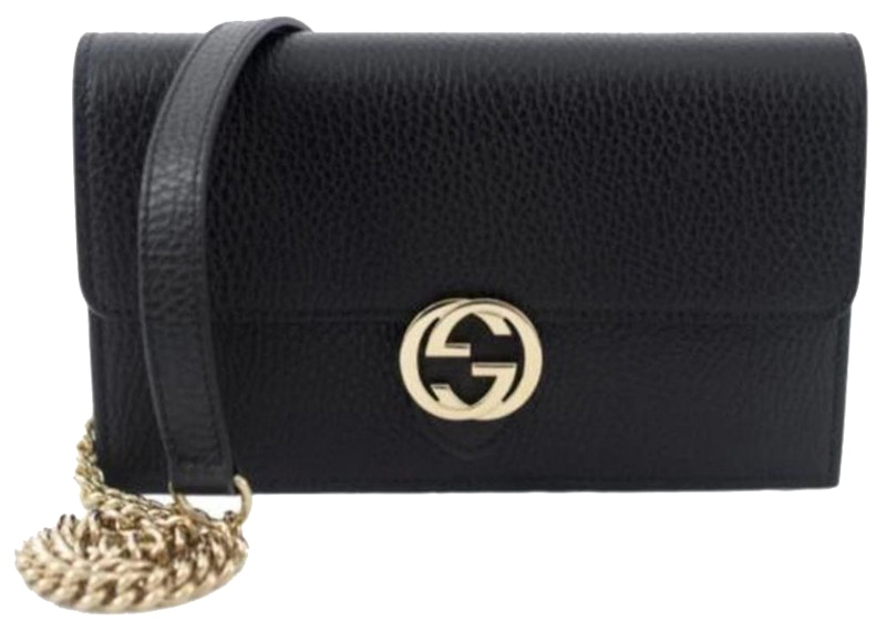 Gucci Interlocking Chain Wallet Small Zwart