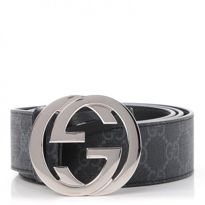 Gucci Interlocking G Belt GG Supreme Zwart