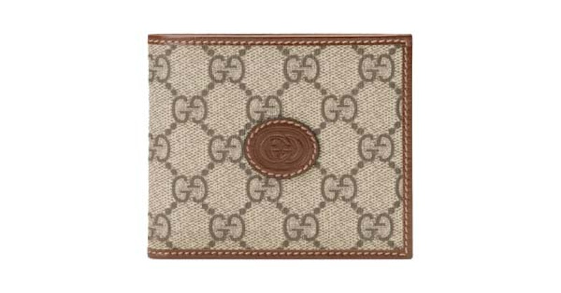 Gucci Interlocking G Bi-Fold Wallet /Ebony Beige
