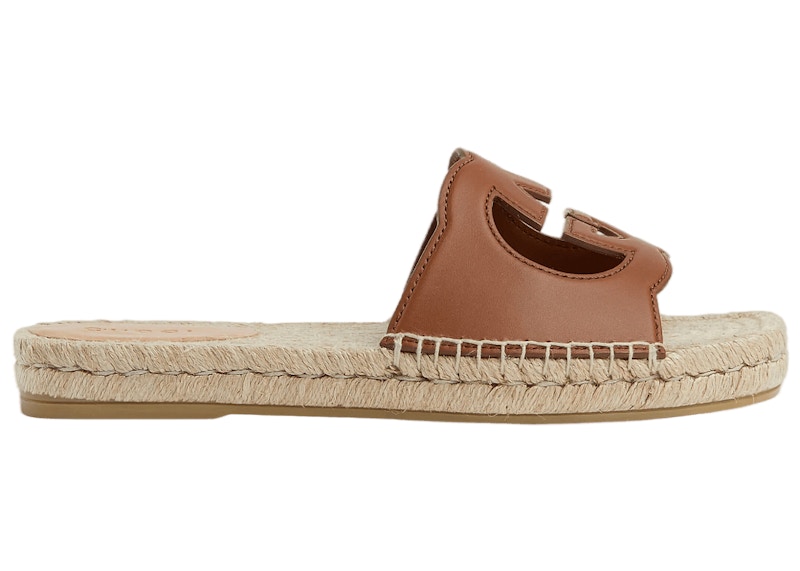 Gucci Interlocking G Cut Slide Sandal Bruin