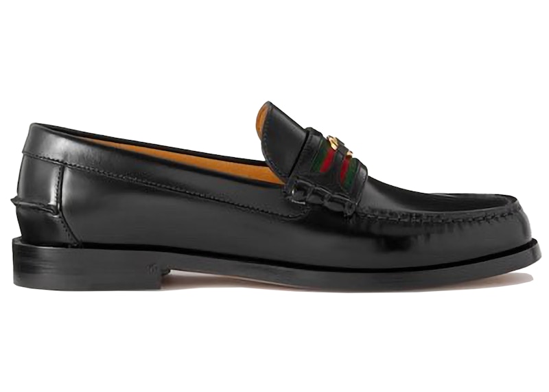Gucci Interlocking G Loafers Web Zwart