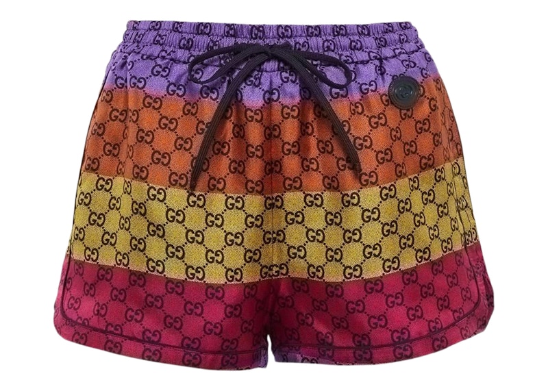 Gucci Logo Color Stripe Shorts Multi Multicolor