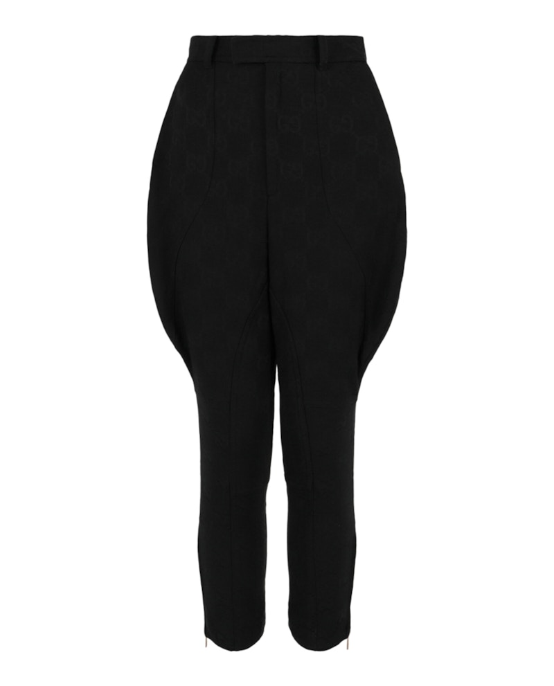 Gucci Logo Embossed Stirrup Pants Zwart