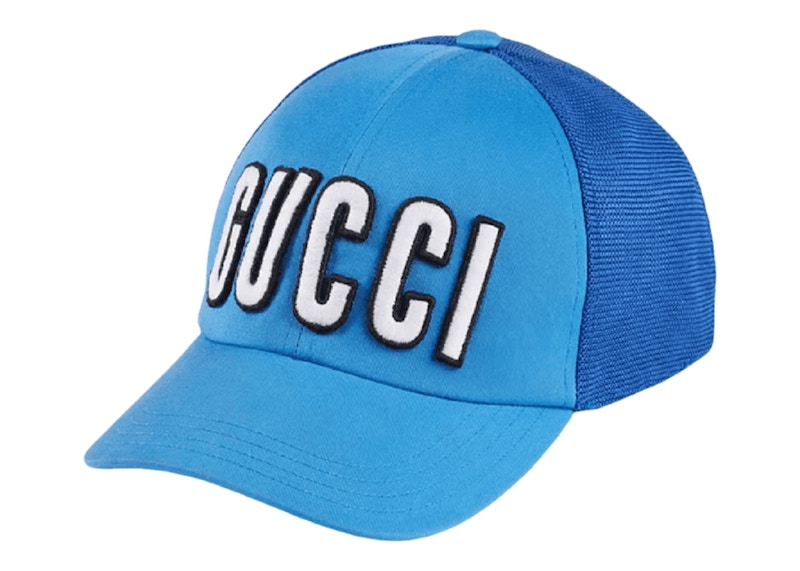Gucci Logo Patch Baseball Hat Blauw