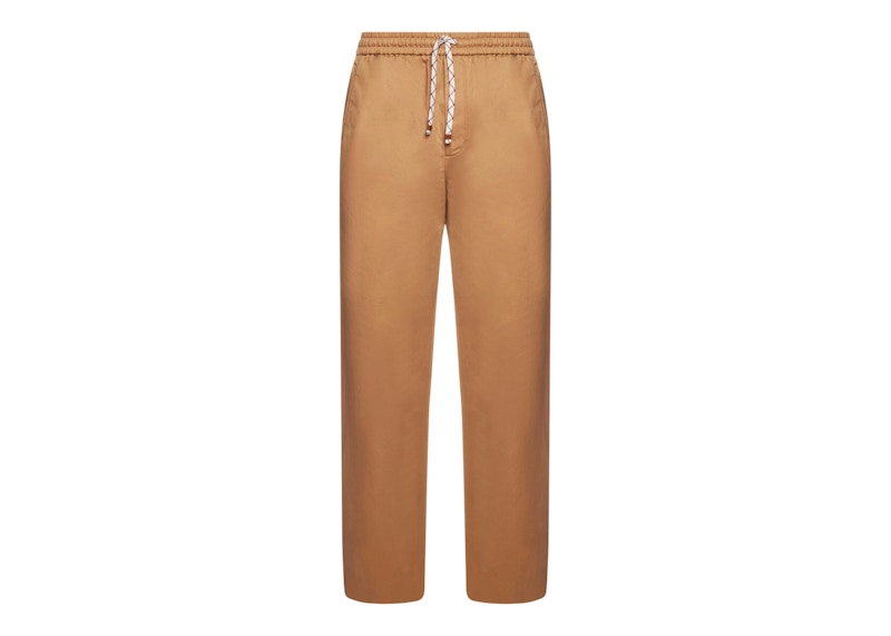 Gucci Logo-Print Drawstring Pants Beige