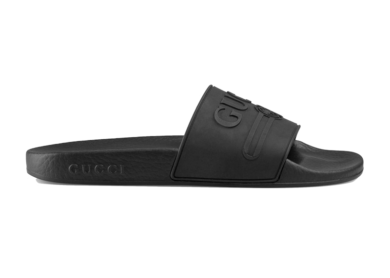 Gucci Logo Slide Rubber Zwart