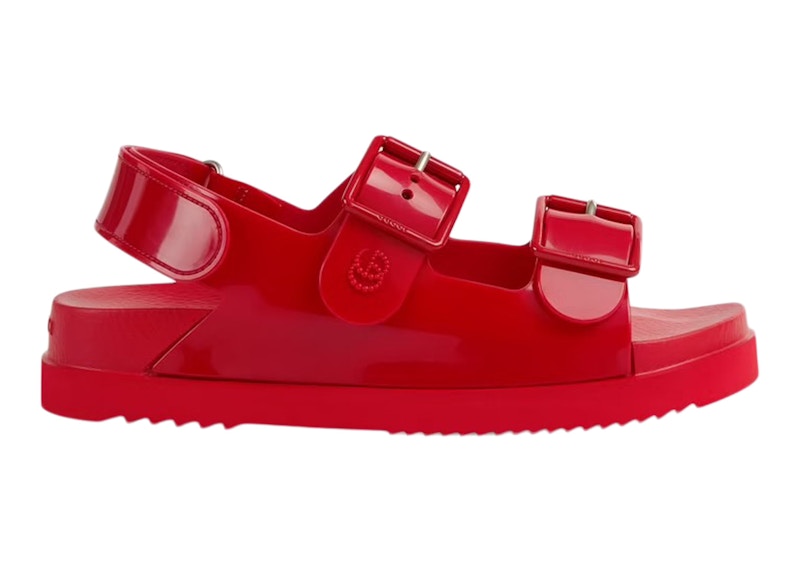 Gucci Mini Double G Sandal Rubber Rood