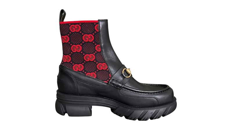 Gucci Monogram Leather Chelsea Boot Zwart