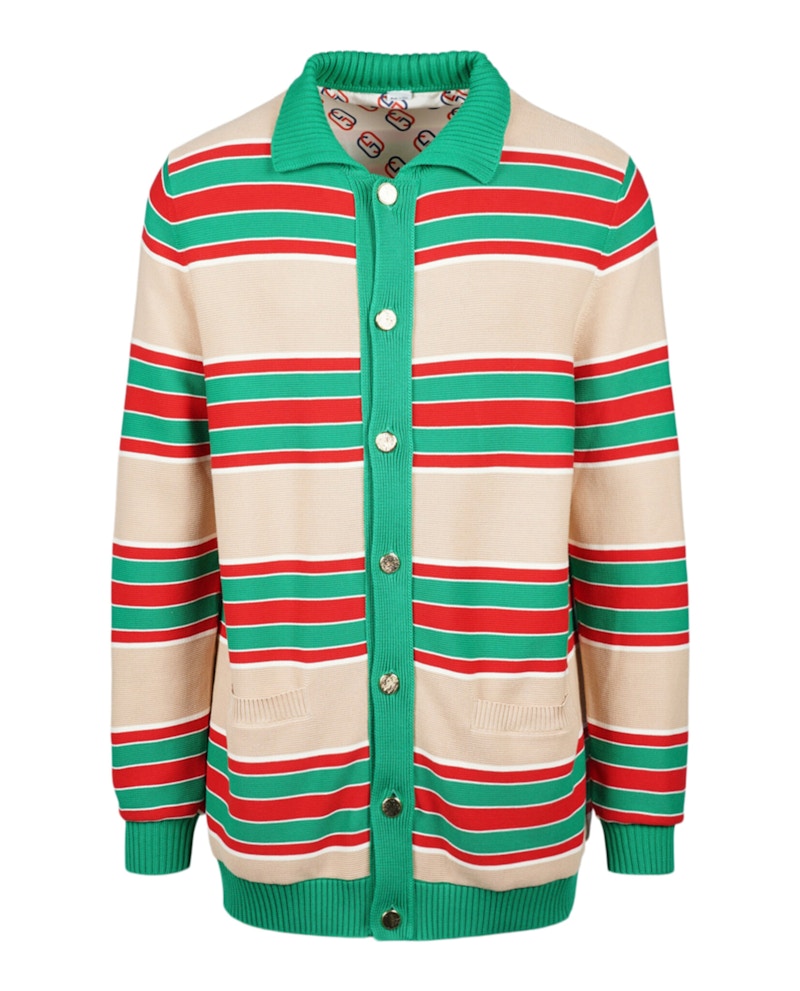Gucci Multi Striped Sweater /Ivory Groen