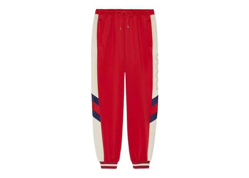 Gucci Neoprene Track Webbed Pant /Ivory Blauw