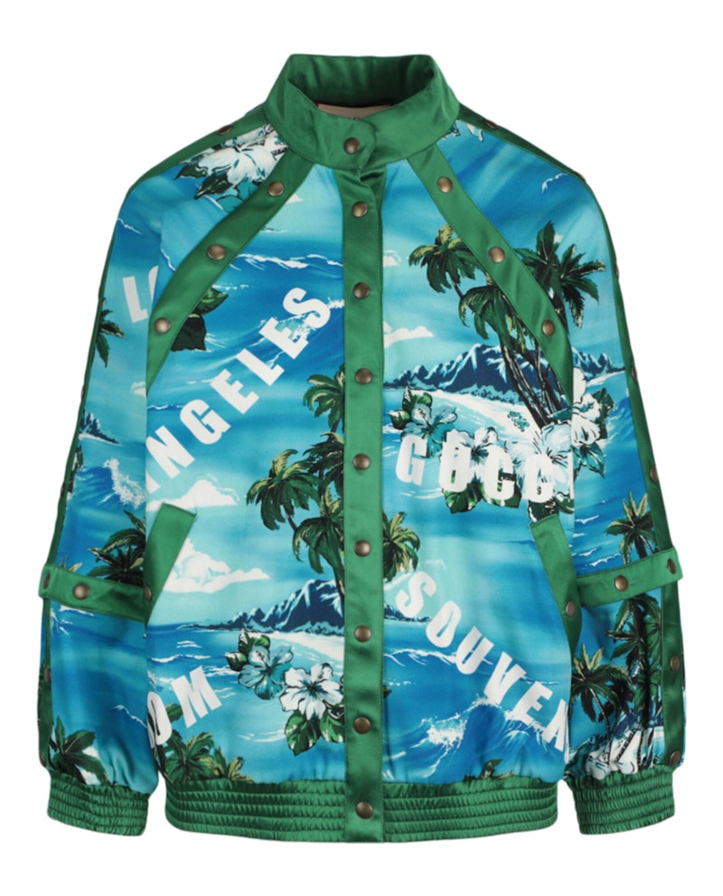 Gucci Palm Tree Bomber Jacket Light Blauw