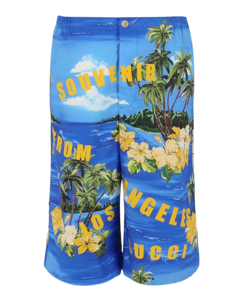 Gucci Poplin Shorts Blauw