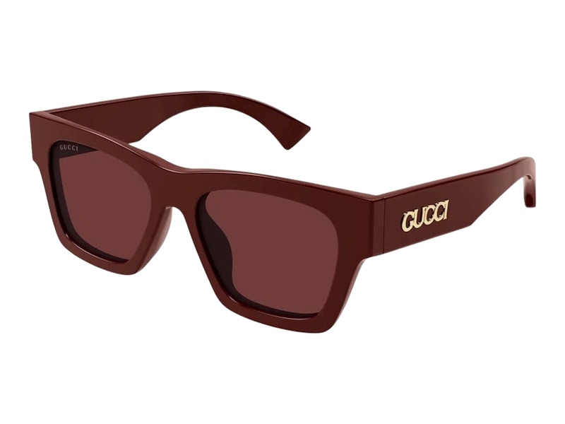 Gucci Rectangular Sunglasses Burgundy Rood