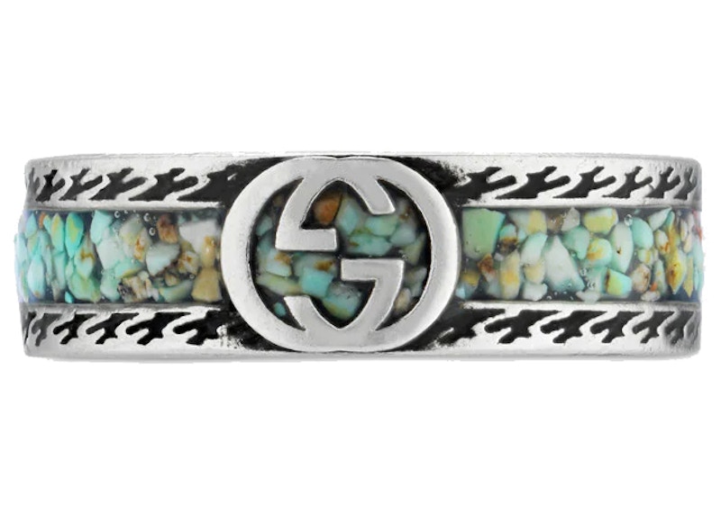 Gucci Ring With Interlocking G Turquoise
