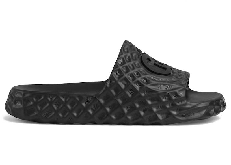 Gucci Slide Sandal Interlocking G Water Ripples Zwart