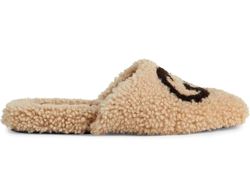 Gucci Interlocking G Slippers Sherling Zwart