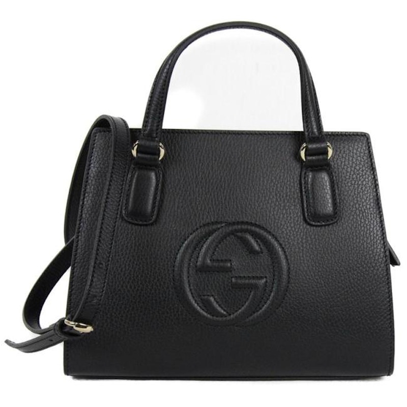 Gucci Soho Pebbled Tote Small Zwart