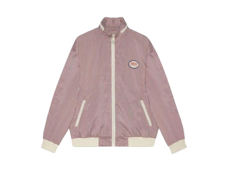 Gucci Striped Fabric Zip Jacket Rood
