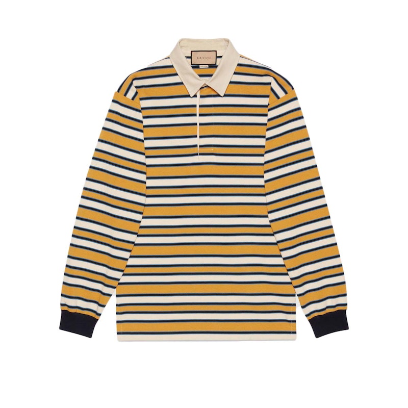 Gucci Striped Polo with Patch Multicolor