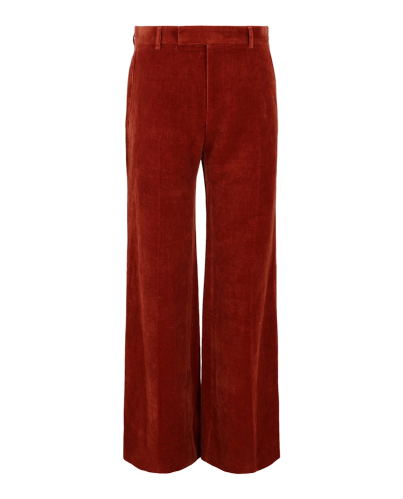 Gucci Velvet Flared-Leg Pants Rood