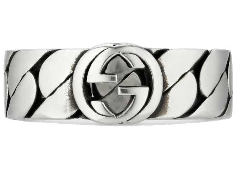 Gucci Wide Ring With Interlocking G Zilver