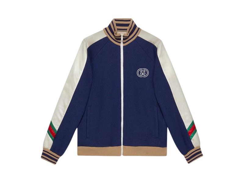 Gucci Wool Jersey Zip Jacket Blauw