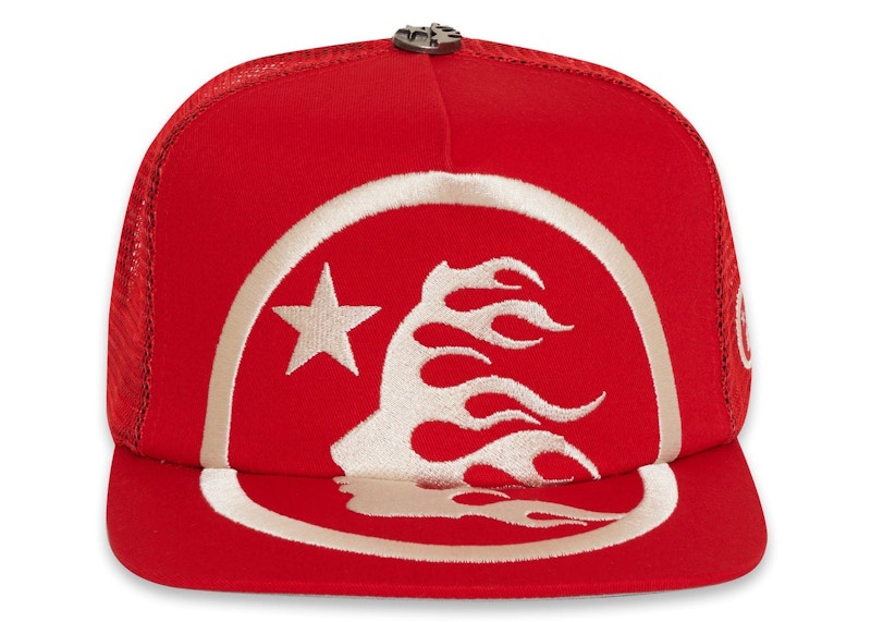Hellstar Big Logo Trucker Snapback Hat Rood