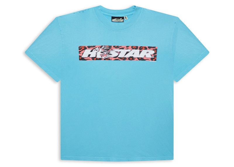 Hellstar Box Logo T-Shirt Blauw