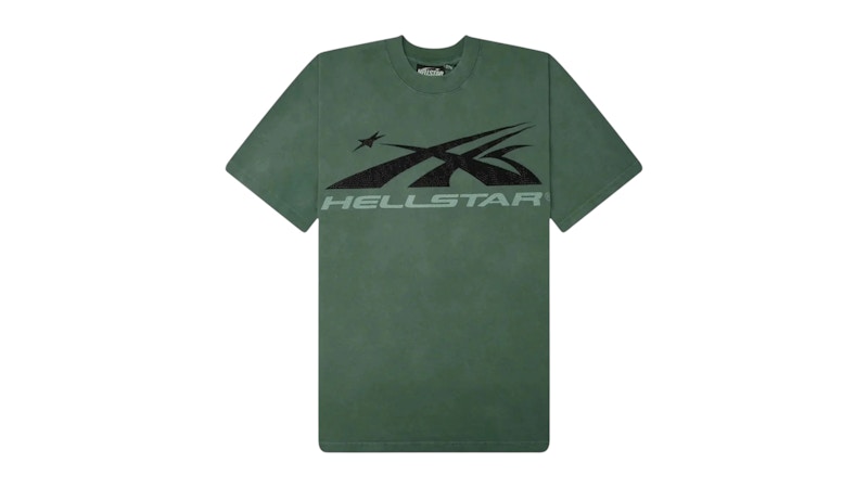 Hellstar Classic Logo Rhinestones Tee Groen
