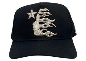 Hellstar OG Logo Rhinestone Snapback Hat Zwart