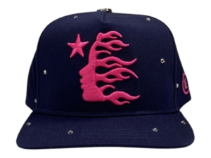 Hellstar OG Logo Rhinestone Snapback Hat Marineblauw