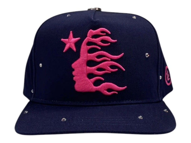 Hellstar OG Logo Rhinestone Snapback Hat Marineblauw