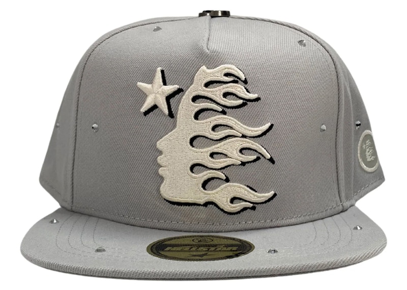 Hellstar OG Logo Rhinestones 59Fifty Fitted Hat Grijs