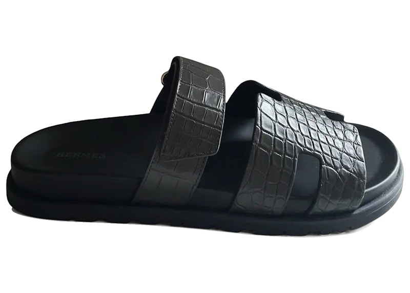 Hermes Chypre Sandal Matte Alligator Matt Graphite