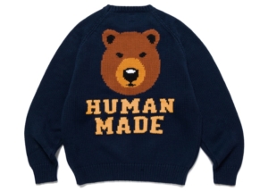 Human Made Bear Raglan Knit Sweater Blauw
