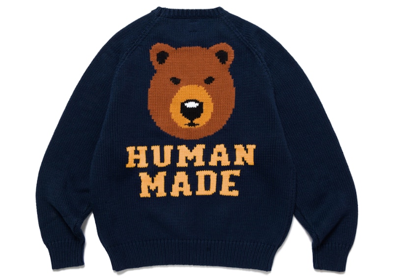 Human Made Bear Raglan Knit Sweater Blauw