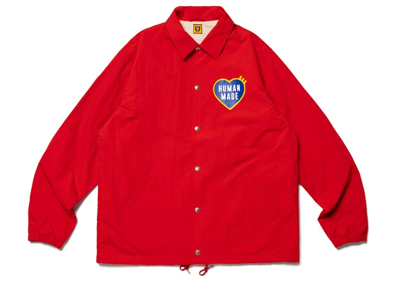 Human Made Heart Logo Coach Jacket Rood