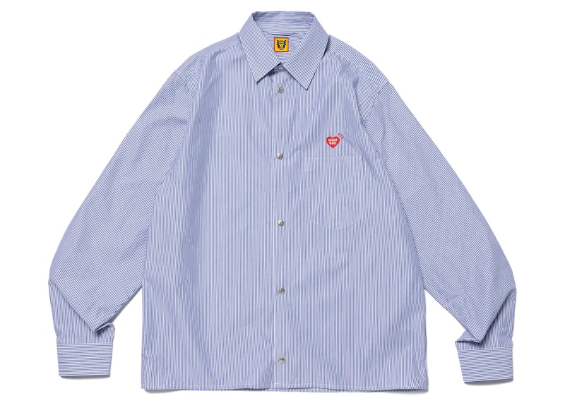 Human Made Snap Button /S Shirt Blauw